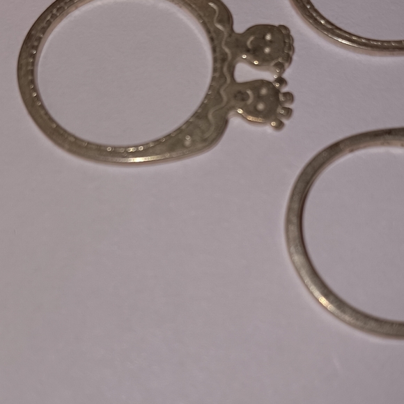 8.8g Sterling Silver Set of Stacking Rings Castle Happy Sad People RARE Size 8 - Picture 6 of 6